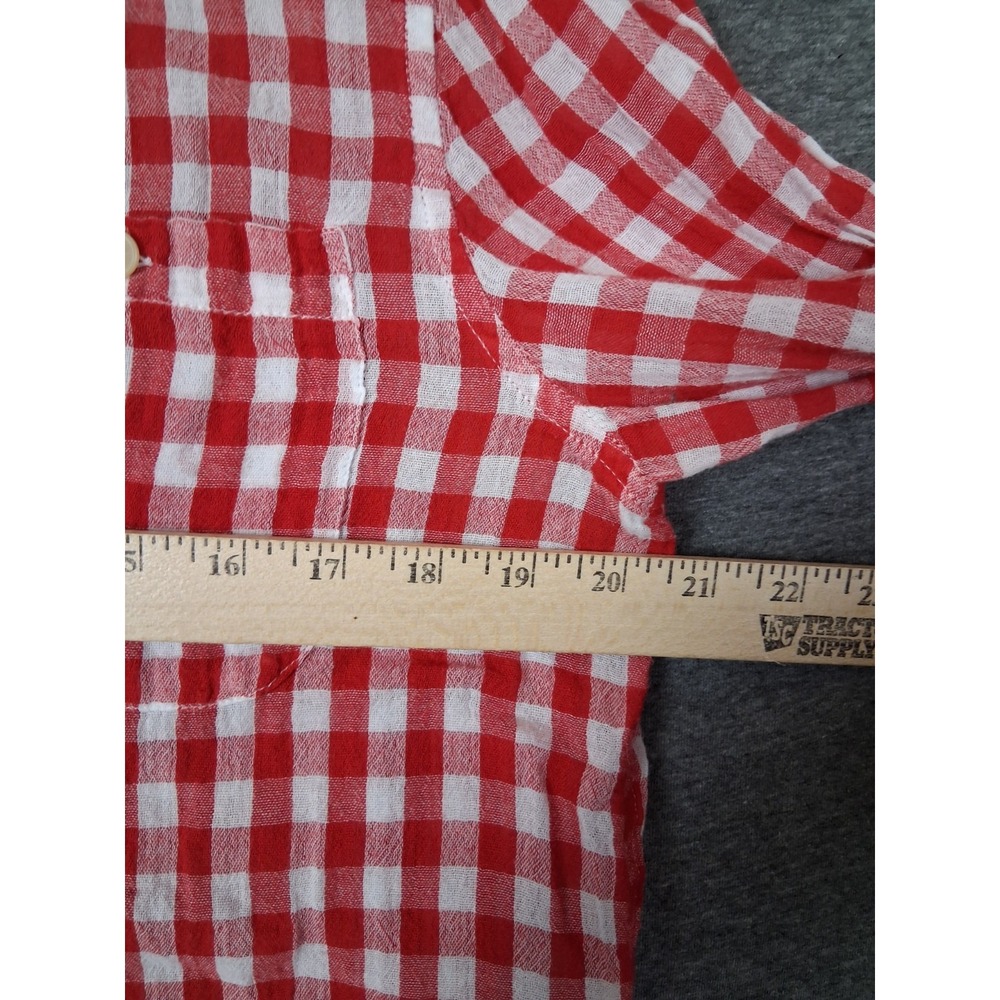 Ralph Lauren Denim Supply Womens Shirt Red Gingham Check Gauze Utility Prairie - Picture 5 of 9